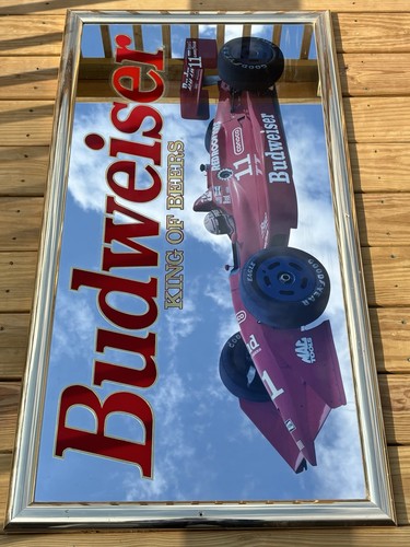 Vintage  90's Budweiser Indy Car Mirror 51 x 27”  NO.11 Scott Pruett  Mint 