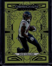 2023 Panini Obsidian #40 Nico Collins Electric Etch Yellow #/10