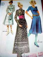  LOVELY VTG 1970s DRESS Sewing Pattern 9/32