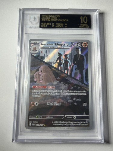 Pokemon 2026 Team Rocket's Dugtrio 239 Ascended Heroes BLACK LABEL BGS 10 LOWPOP