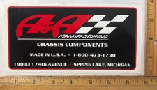 Vintage A & A Manufacturing Chassis Components Logo Decal Sticker Spring Lake MI