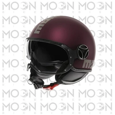 Momo Design FGTR EVO Casque Jet Amarena Mat Argent ECE 22.06 Pare-soleil - Photo 1/4
