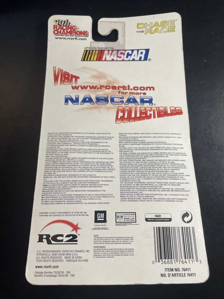 1/64 Nascar Diecast, Scott Riggs #10, Valvoline, 2004 Real Steel Racing Champion - Image 2 of 2