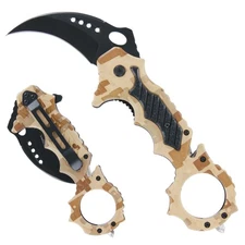 KARAMBIT Spring Assisted Tactical Folding Knife Emergency Blade Pocket Open