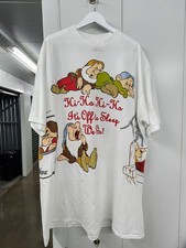 Vintage Disney Snow White Dwarfs All Over Print T-Shirt XXL Cartoon Parks 90s