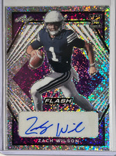 Zach Wilson AUTO~RC #/50 Leaf Flash Purple Speckle 2021 Rookie Autograph Jets SP
