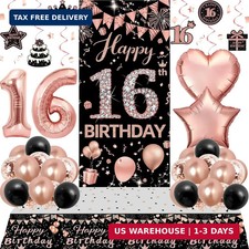 16th Birthday Decorations for Girls, Sweet 16 Party Decorations, Happy 16th Birt
