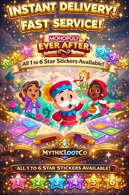 Sticker  |  1 6 Stars  Available | Fast Delivery  | Monopoly Go