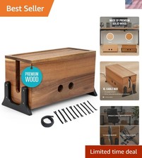 Extra Large Cable Management Box, Wood Cord Hider Box  Organizer for Power S...