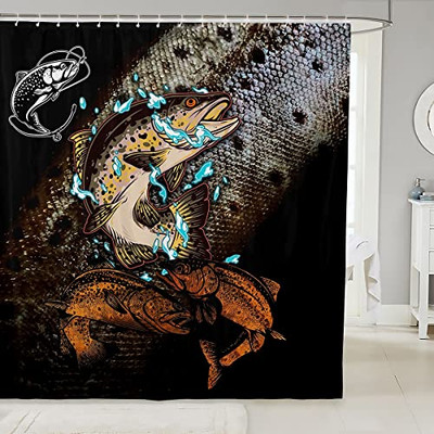 bass fish shower curtain hooks S- Hook Brass | Brass Warm tip Tropical Fish Shower Curtain Hooks