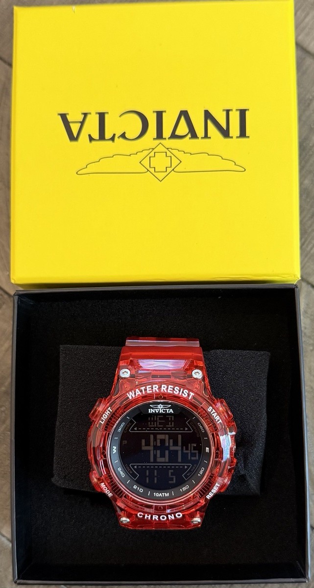 Invicta Racing Burnout Digital Watch 52mm, Transparent, Red  display picture 1
