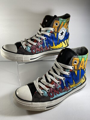 VTG Converse Mars Invasion Sci-Fi Hi Top Sneakers Men s 7 Women s 9 Rare Graphic
