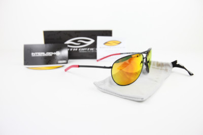 New Smith Optics Serpico Aviator Sunglasses Matte Black Red Mirror SEPCOMMB