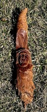 22" Wood Carved Indian Native American Man Spirit Wood Tribal Face Wall Decor A