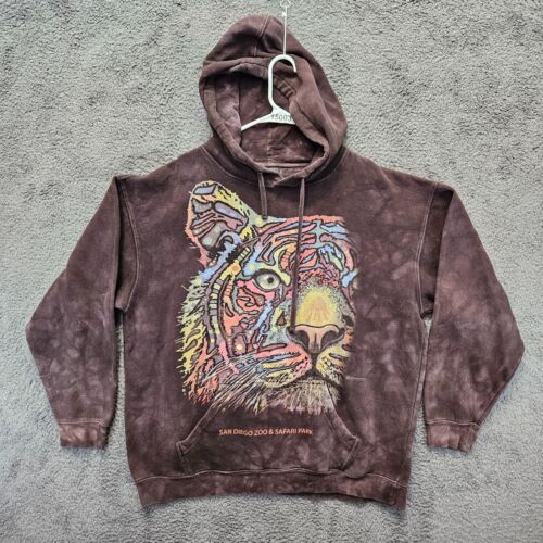 San Diego Zoo & Safari Park The Mountain Hoodie Adult XL Brown Tiger Graphic