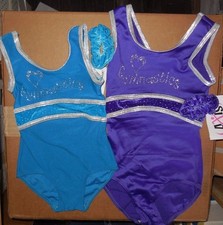 Keyhole back Gymnastics Leotard Girls szs Rhinestones glitter velvet 2 colrs