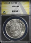 1921-D $1 Morgan Silver Dollar ANACS AU 58