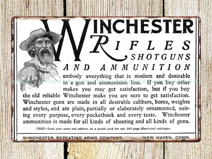 garden reproductions rifles SHOTGUNS AMMUNITION metal tin sign ammogun