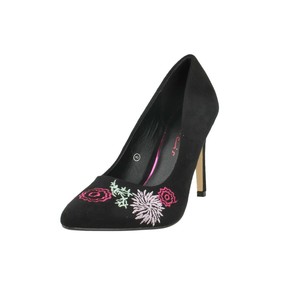 Donna Dolcis Nero Suedette Floreale Slip On Tacco Alto Décolleté: Tanya |  eBay