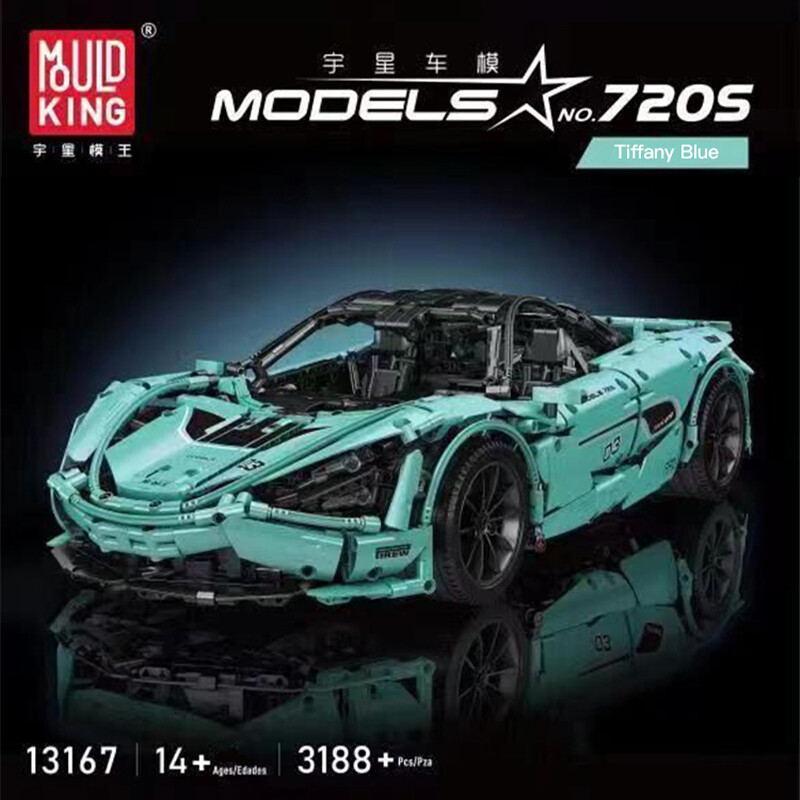 Mould King Blue 3188/pcs Static Supercar Model Car 13167