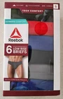 Reebok Men's SMALL Low Rise Briefs 6 PACK Tech Comfort Contour Pouch #32125