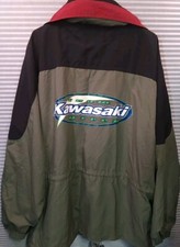 VTG Kawasaki Team Green Racing Jacket Sz XL Olive Green Black