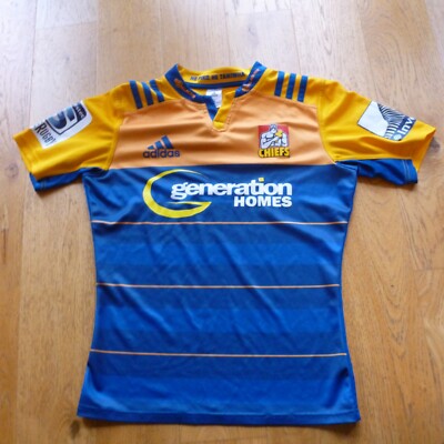 New Zealand Chiefs Super Rugby Shirt Herren M Medium Adidas gelb blau