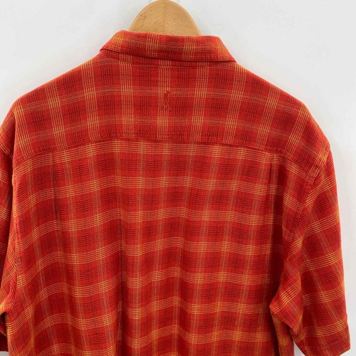 Royal Robbins Button Front Shirt Mens Large Orange Plaid 100% Cotton - Picture 7 of 8