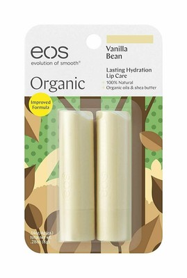 EOS 100% Natural Organic Oil & Shea Butter Lip Balm Vanilla Bean 0.14 Oz 6 Pack