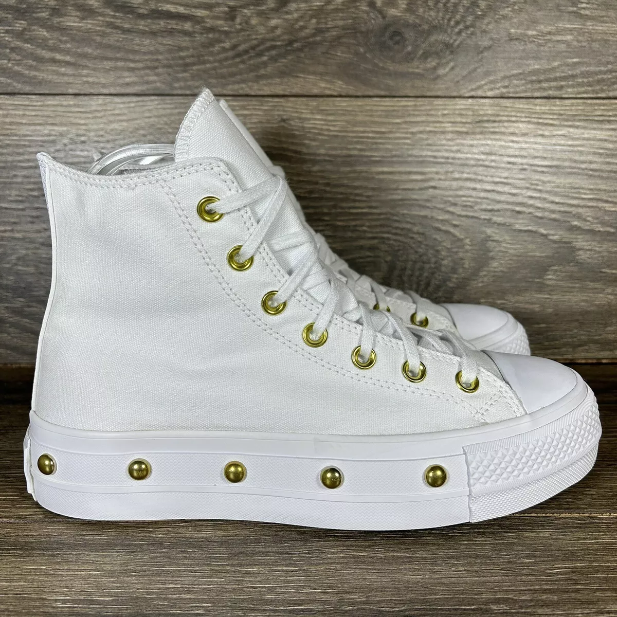 White and gold converse cheap womens
