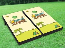 Summer Camp Cornhole Board Wrap LAMINATED Wraps Decals Vinyl skin 07-2