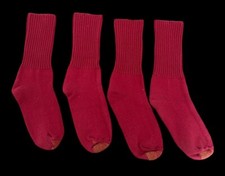 LOT OF VINTAGE 80s TUBE SOCKS WOMENS 1980s ATHLETIC RED GOLD TOE COTTON