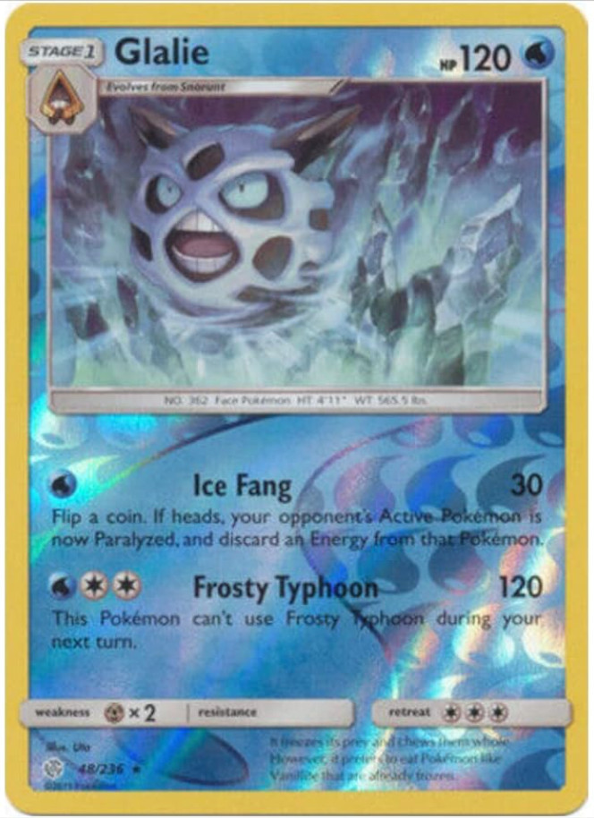 Pokemon - Glalie - 48/236 - Rare - Reverse Holo - Cosmic Eclipse - NM/M - NEW