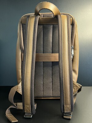 business slim leather backpack samsonite Samsonite Classic Pebbled Leather Slim Backpack Cognac - Travel School  Business