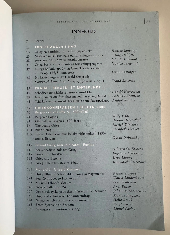 EDVARD GRIEG I KULTURBYEN - EDITED BY MONICA JANGAARD -2000- RARE PAPERBACK BOOK - Image 3 of 4