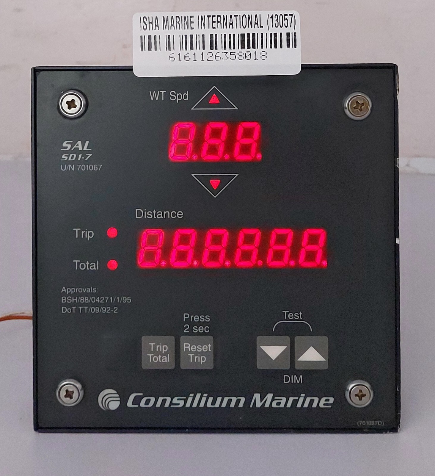 Consilium Marine SAL SD1-7 701067D Speed and Distance Display