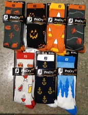 New MENS LIMITED EDITION FootJoy ProDry FESTIVE CREW Golf Socks, PICK ONE PAIR