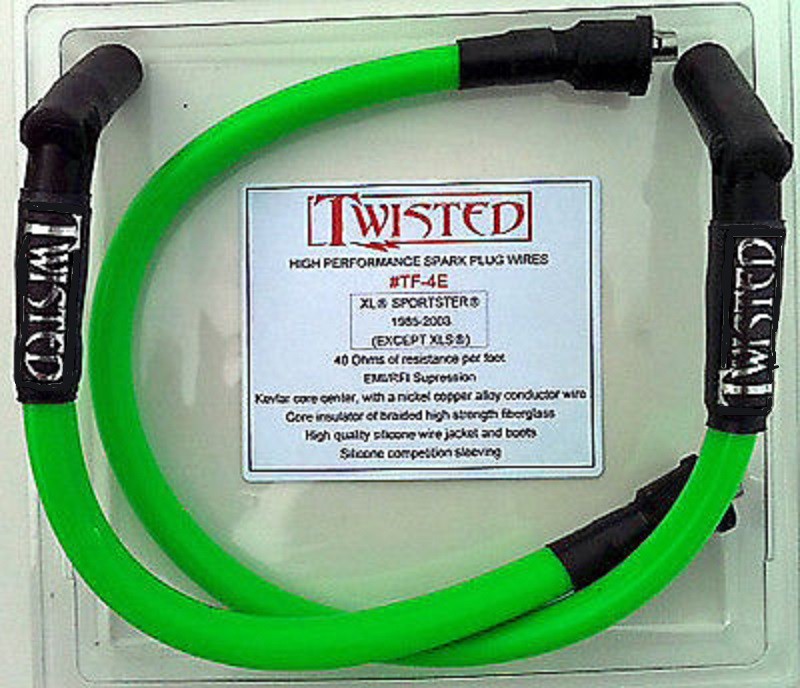 TWISTED 12mm SPARK PLUG WIRES HARLEY SPORTSTER HUGGER XL XLH 883 1100