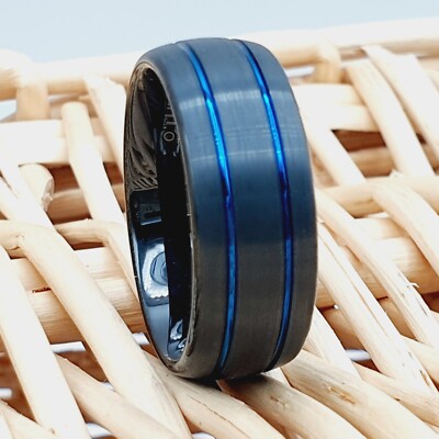 Engagement Ring for Him Husband Anniversary Gift  Men's Tungsten Wedding Band,