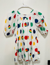 Stella Mccartney NWOT Girls White Cotton Polka Dot Ball Dress Size 6