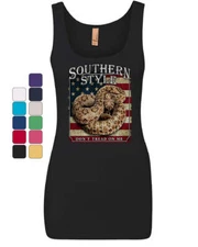 Southern Style Rattlesnake Women's Tank Top Don't Tread on Me Gadsden USA Top