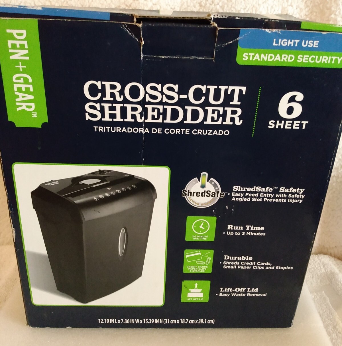 Pen + Gear 6 Sheet Crosscut Paper Credit Card Shredder