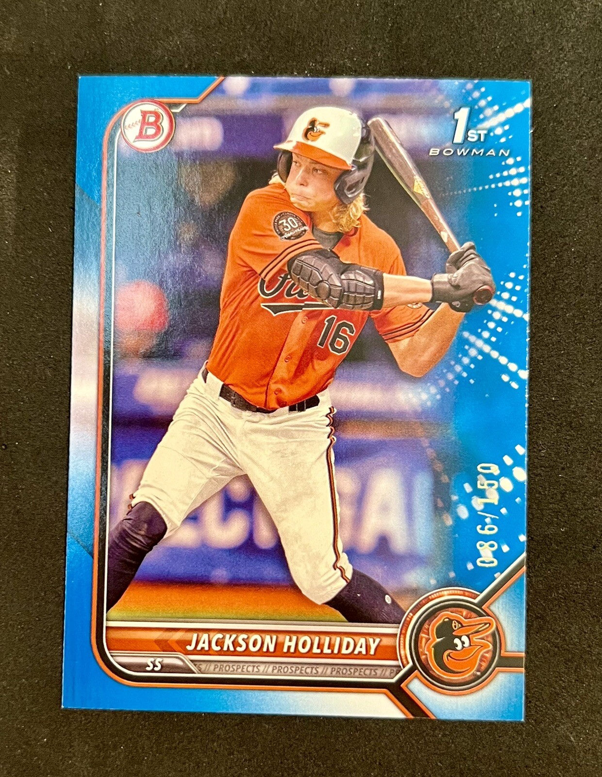 2022 Bowman Draft Jackson Holliday BD-168 Blue 86 / 150 Baltimore Orioles