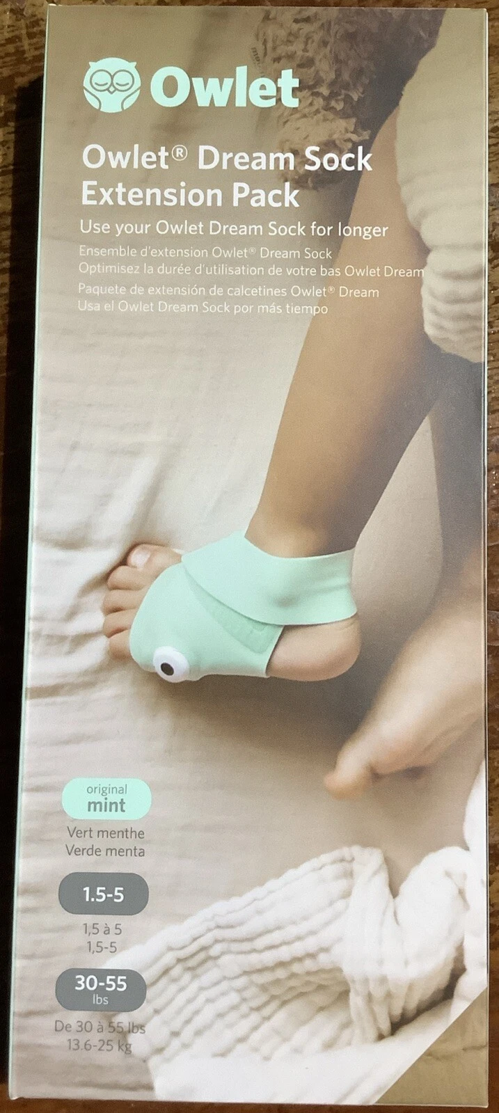 Owlet Dream Sock Extra Large Accessory Fabric Sock MINT Color, New Open Box
Opens in a new window or