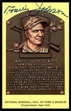 Travis Jackson Hall of Fame HOF Plaque Postcard Auto Autograph JSA