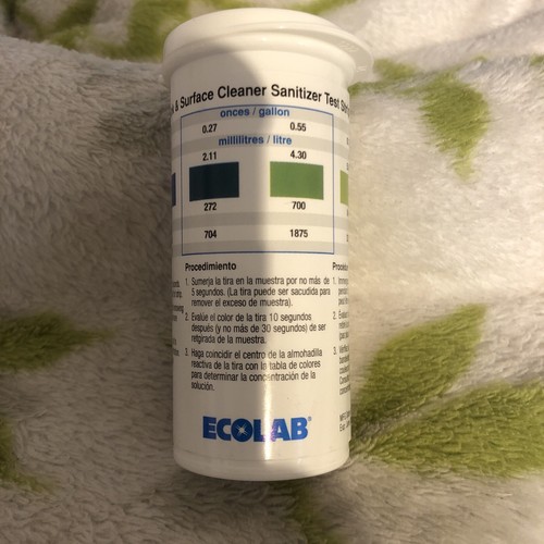 Ecolab 53002284 Sink/Surface Sanitizer Test Strip 100 / JR Exp 6/24