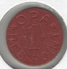 WWII Ration Token, OPA Red 1 Point, Letters Y H, Office of Price Administration