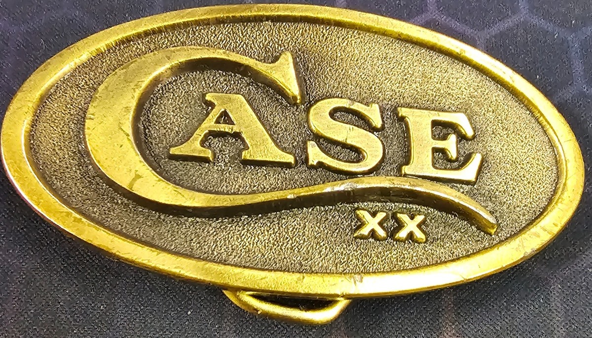 Embossed Oval Zinc Alloy Brass CASE XX Logo Belt Buckle W.R. Case