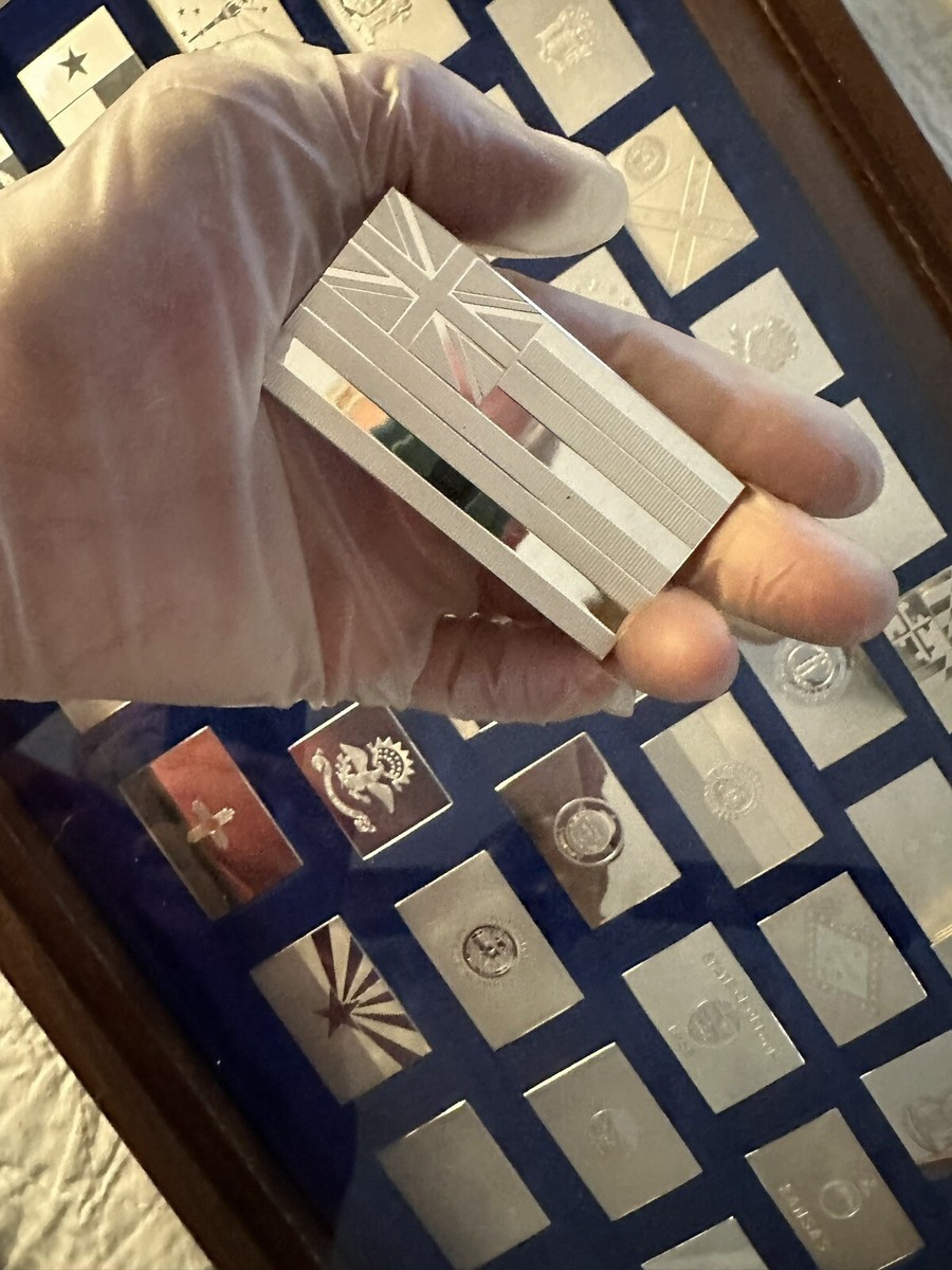 Franklin Mint Large “Official Flags of the States” 50+1 Sterling