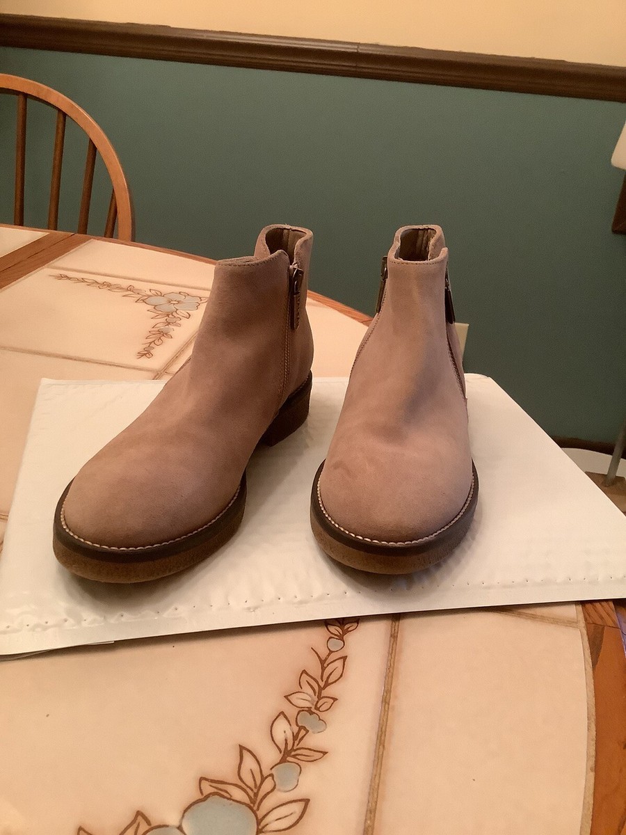 Women's 36 Italeau Suede Waterproof Zip Boots Brown Double Zip